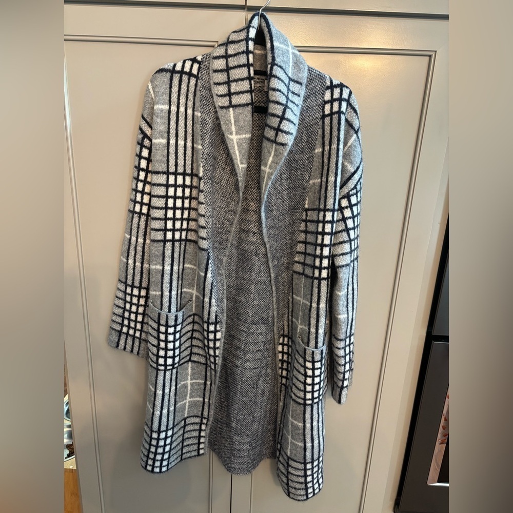 Women's Coatigan - A New Day Gray Plaid Size XS/S - Picture 6 of 6